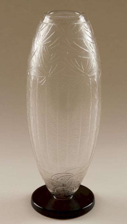 Appraisal: CHARLES SCHNEIDER ART GLASS VASE SIGNED A Charles Schneider art