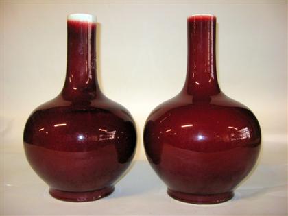 Appraisal: Pair of Chinese ox blood glazed vases th century