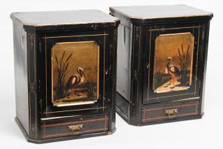 Appraisal: English Aesthetic Movement Pair Small Cupboards English Aesthetic Movement or