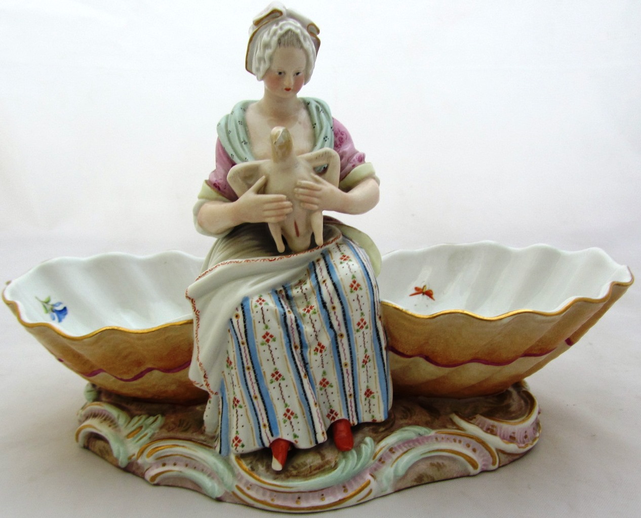 Appraisal: A Meissen sweetmeat dish late th century modelled with a