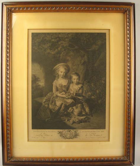 Appraisal: Engraving framed Dedie A La Reine H W