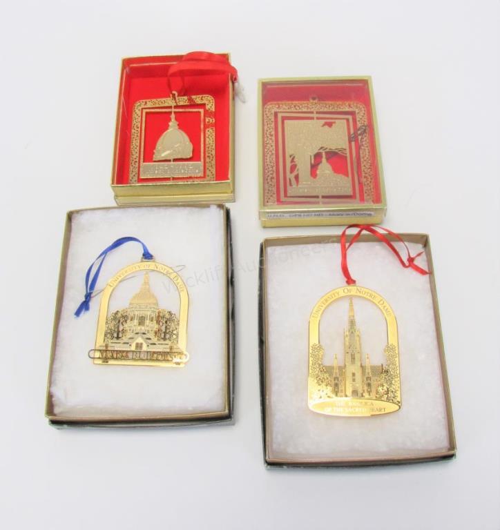 Appraisal: Group of Notre Dame Ornaments nine total including five Easter