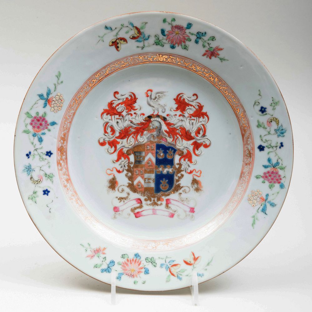 Appraisal: Chinese Export Porcelain Armorial Plate With the arms of Baker