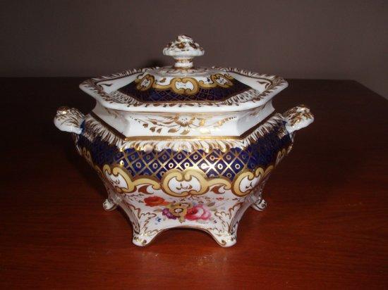 Appraisal: A mid th Century Staffordshire hexagonal two-handled sucrier and cover