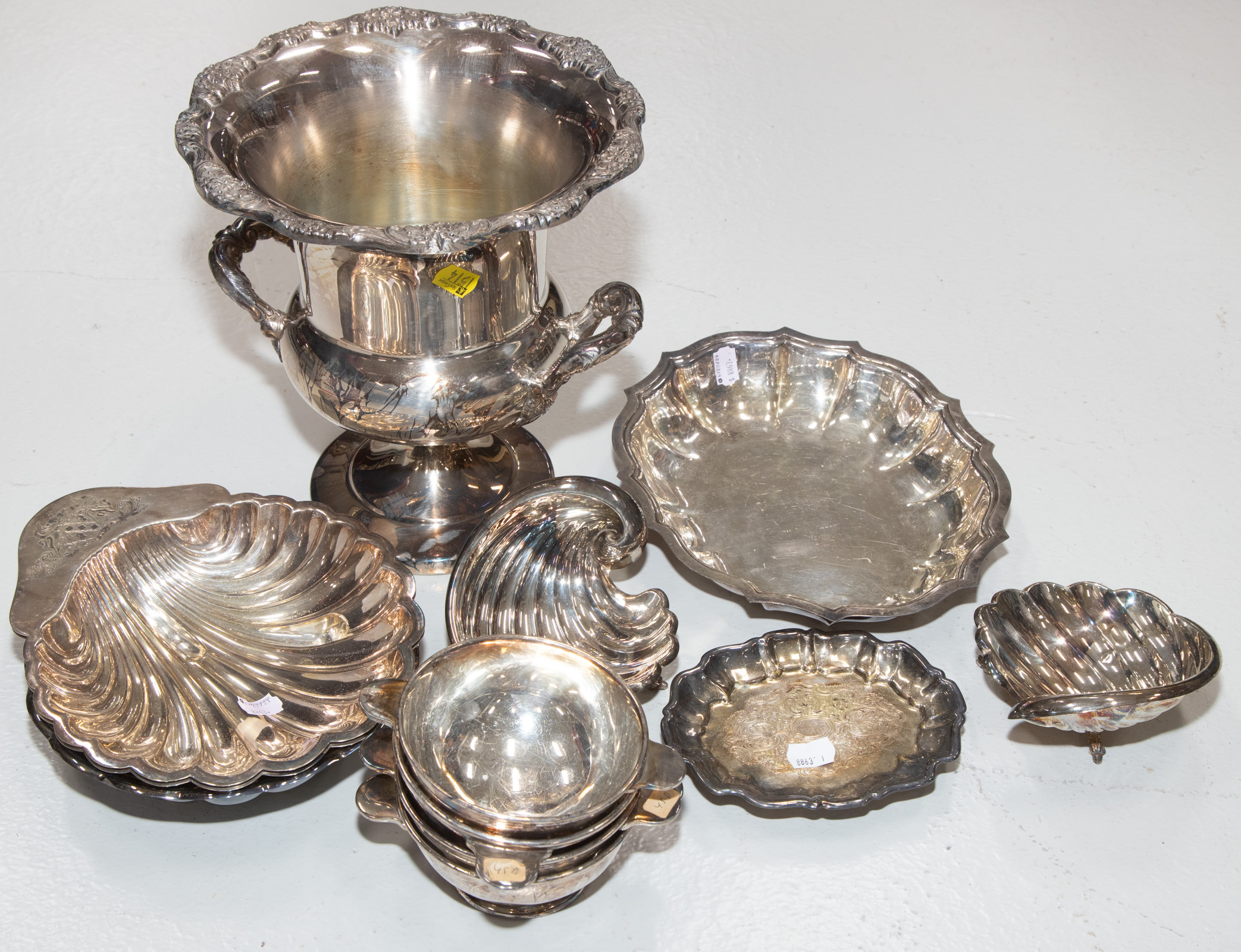 Appraisal: GROUPING OF SILVER PLATED ITEMS Includes champagne bucket and other