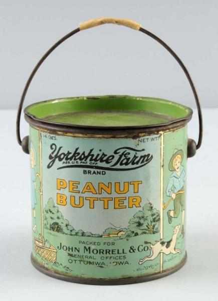 Appraisal: Yorkshire Farm Peanut Butter Pail Condition Excellent Size - T