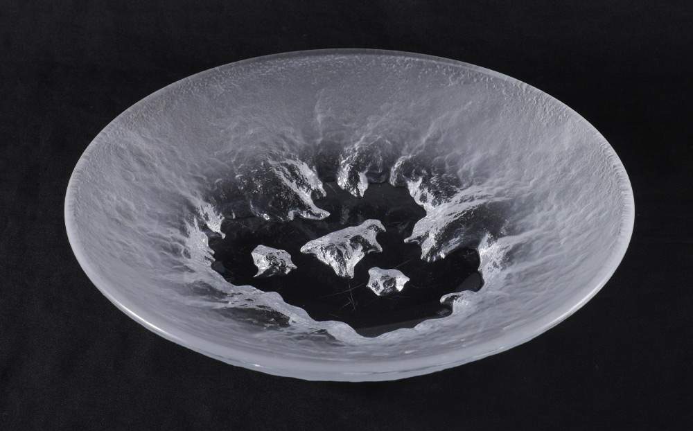 Appraisal: SABURO FUNAKOSHI SNOW LAKE CRYSTAL BOWL Designed by Japanese artist