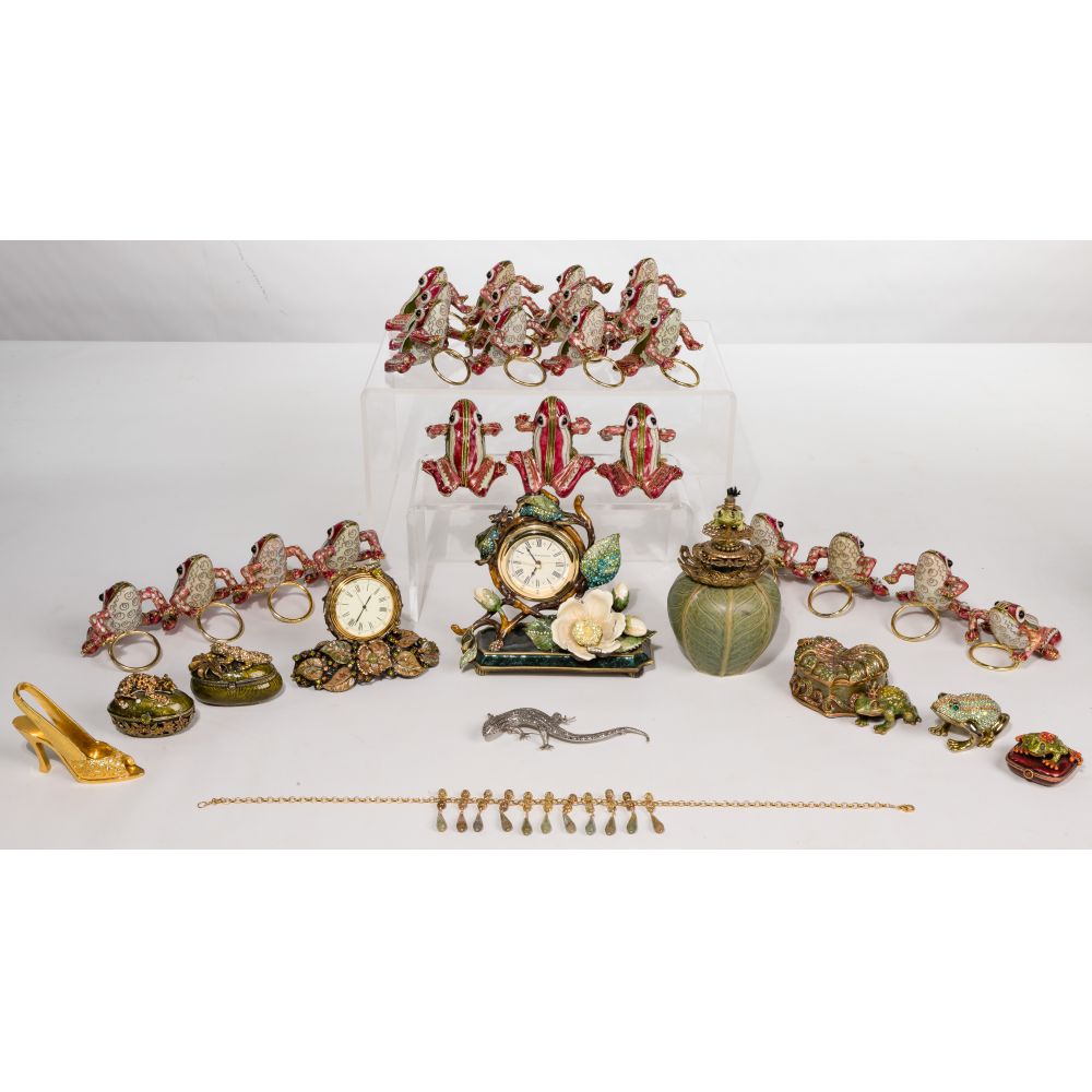 Appraisal: SILVER JAY STRONGWATER AND ENAMEL ASSORTMENT items including a marcasite-studded