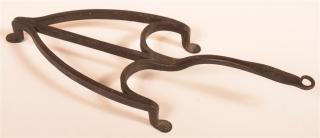 Appraisal: Early th Century Wrought Iron Shield Shaped Trivet Flattened handle