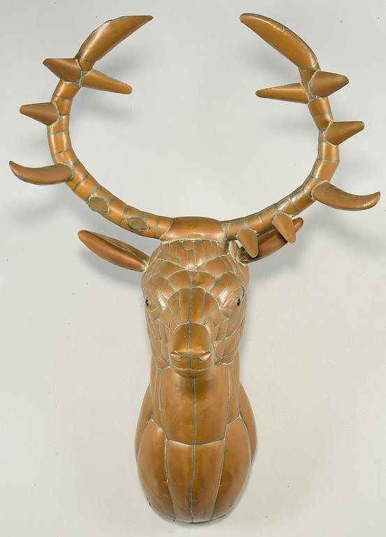 Appraisal: Sergio Bustamante Copper Elk Sculpture Sergio Bustamante Mexico Holland b