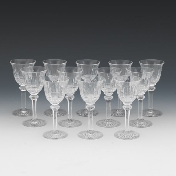 Appraisal: TWELVE ST LOUIS CRYSTAL CORDIALS TOMMY PATTERN Elegant bell shape