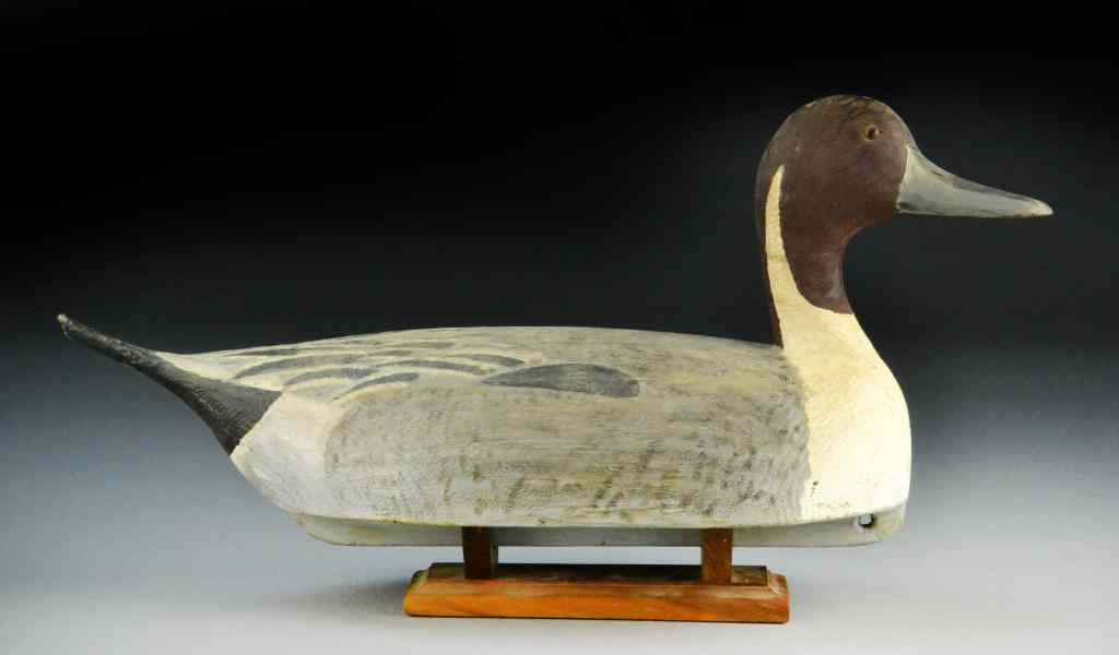 Appraisal: HFD Pintail Drake Duck DecoyPolychrome painted with glass eyes wooden