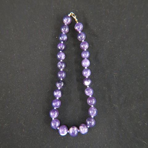 Appraisal: Amethyst Bead Necklace rich beads each mm long