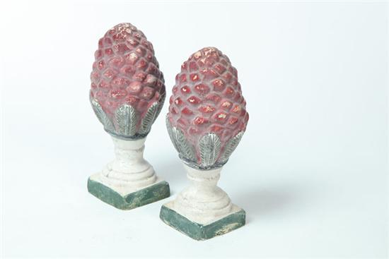 Appraisal: PAIR OF CHALK GARNITURES American nd half- th century Pineapples