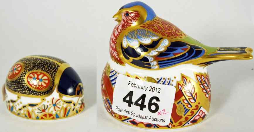 Appraisal: Royal Crown Derby Paperweights Nestling Chaffinch made for Collectors Guild