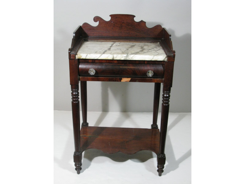 Appraisal: American Marble Top Washstand mid th c mahogany and mahogany