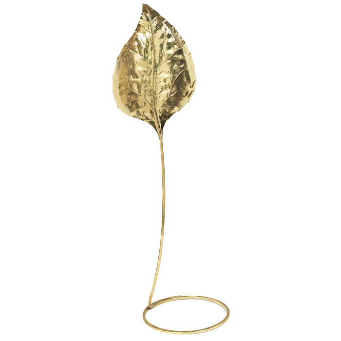 Appraisal: Tommaso Barbi floor lamp Italy s a large brass leaf