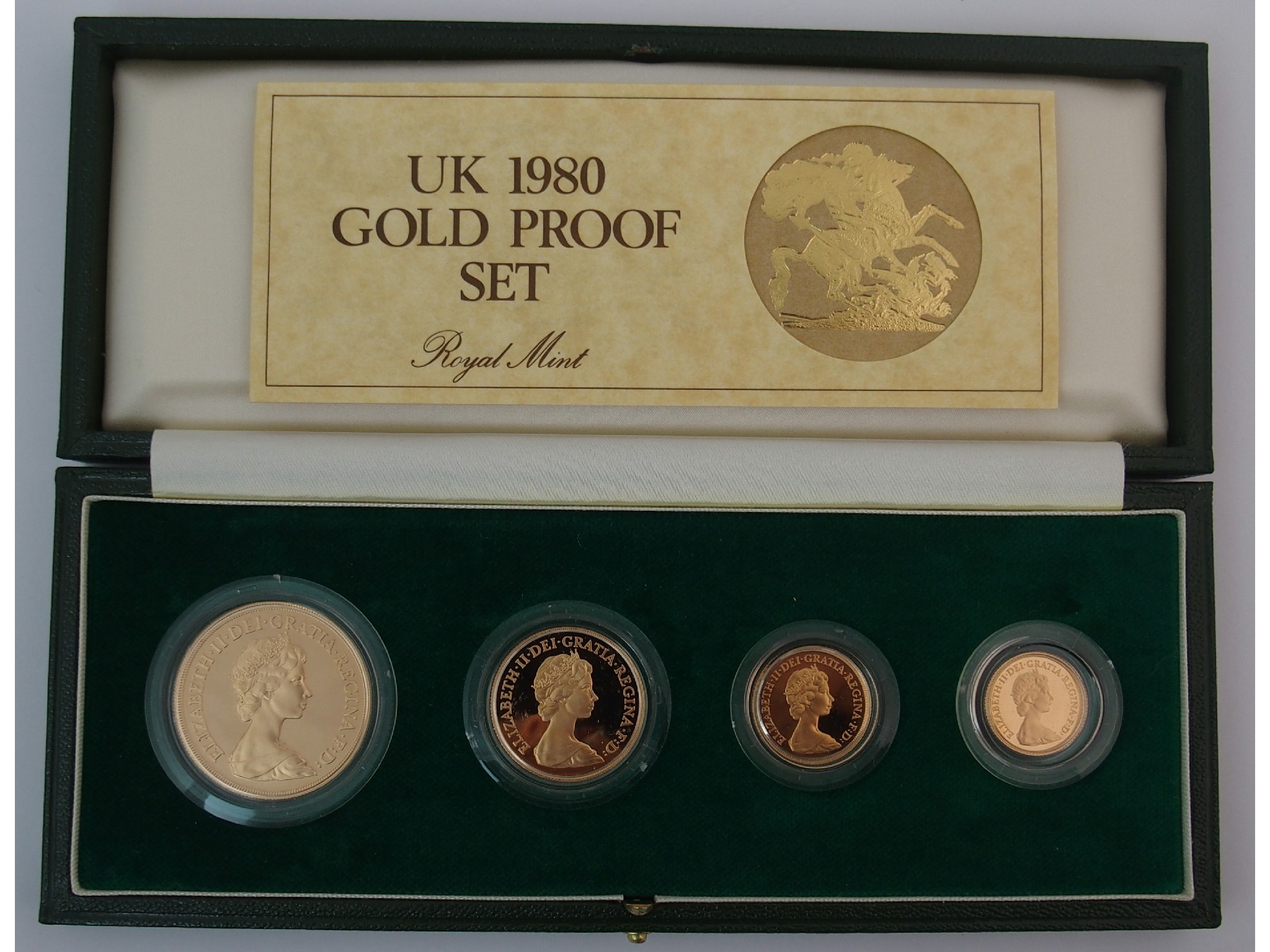 Appraisal: Elizabeth II proof set gold to Half Sovereign four coins