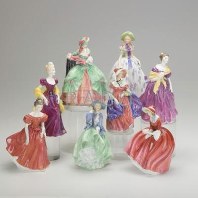 Appraisal: ROYAL DOULTON Eight figurines th c Easter Day Adrienne Denise