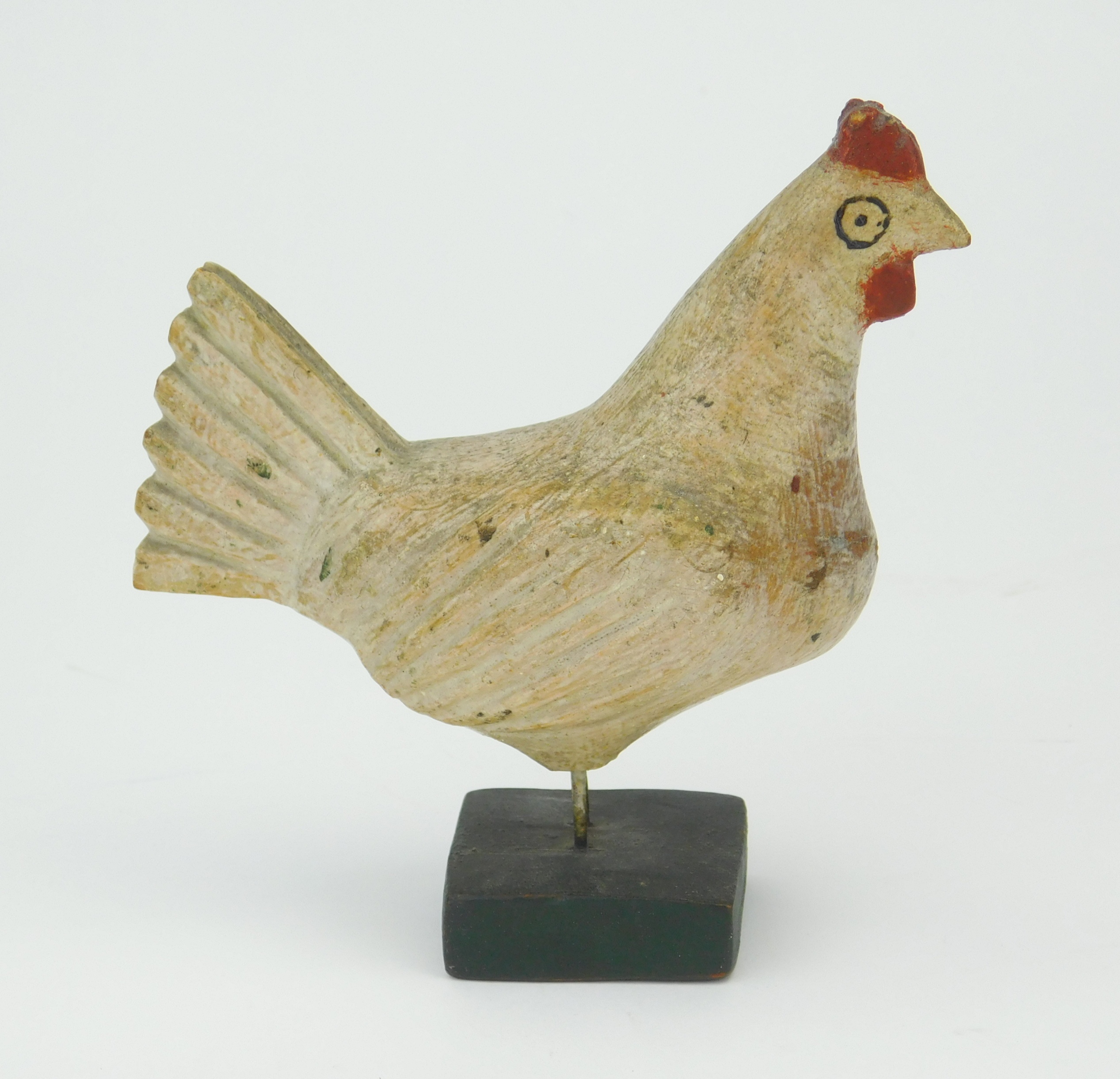 Appraisal: American folk art carved and painted wood rooster ''h