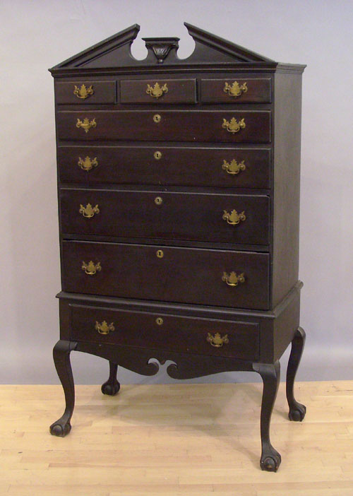 Appraisal: Chippendale style mahogany highboy th c h w