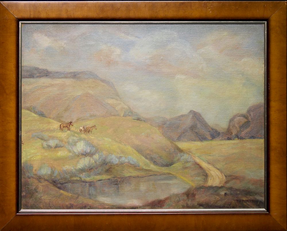 Appraisal: Signed American School Western Landscape Signed American School Western Landscape