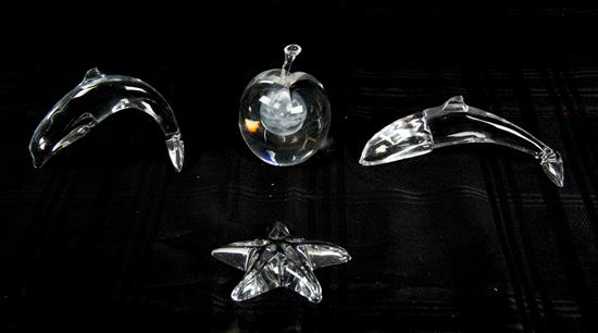 Appraisal: Sale Lot Four Crystal Desk Ornaments th century comprising two