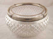 Appraisal: A large cut glass caviare bowl the silver ring to