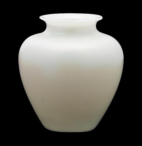 Appraisal: A Steuben Calcite White Iridescent Glass Vase A Steuben Calcite