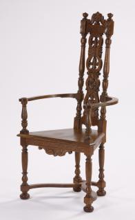 Appraisal: American carved oak armchair early th c Early th century