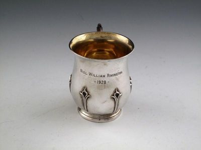 Appraisal: A silver christening mug over-stamped with maker's mark D F