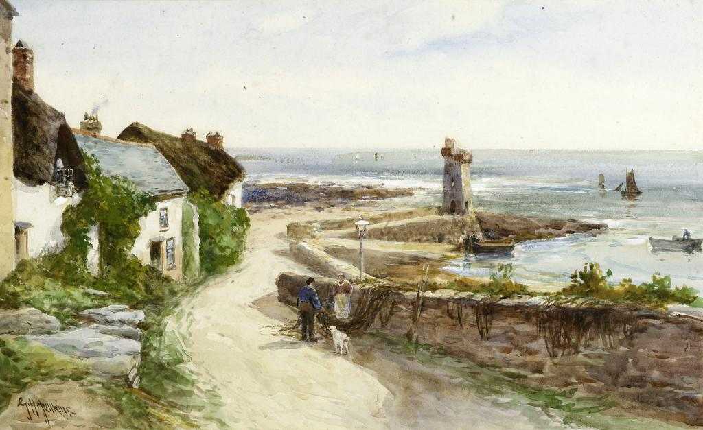 Appraisal: GEORGE HENRY JENKINS - LYNMOUTH HARBOUR FROM MARS HILL WAY