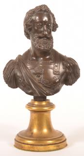 Appraisal: Unsigned Bronze Bust of a Spanish Royal - h