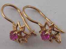 Appraisal: A pair of Soviet Russian hallmarked carat gold earrings drop