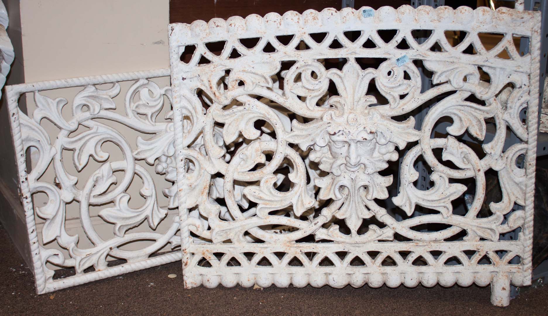 Appraisal: Two decorative cast iron fence sections