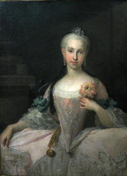 Appraisal: FOLLOWER OF ALEXANDER ROSLIN swedish - YOUNG WOMAN WITH FLOWER