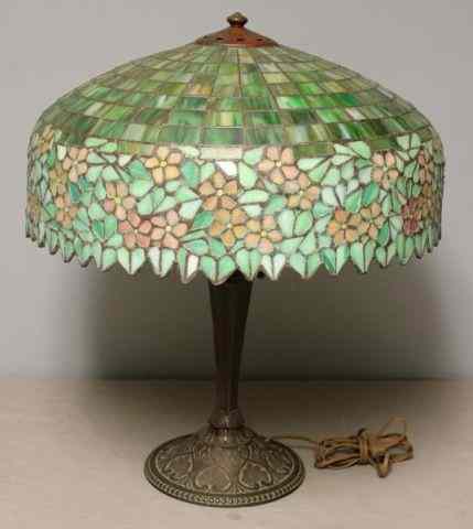 Appraisal: Signed Handel Leaded Shade Table Lamp With an irregular border