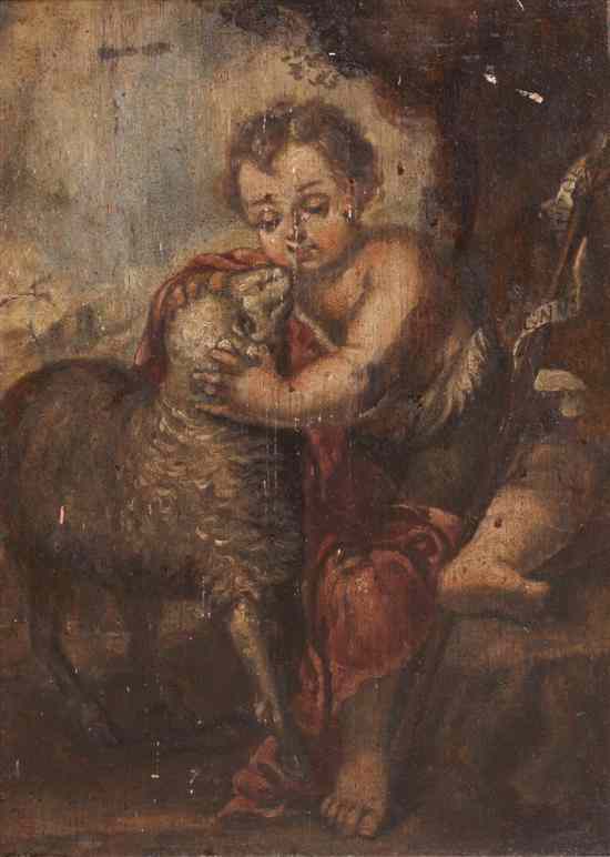 Appraisal: Continental School th century Saint John the Baptist with Lamb