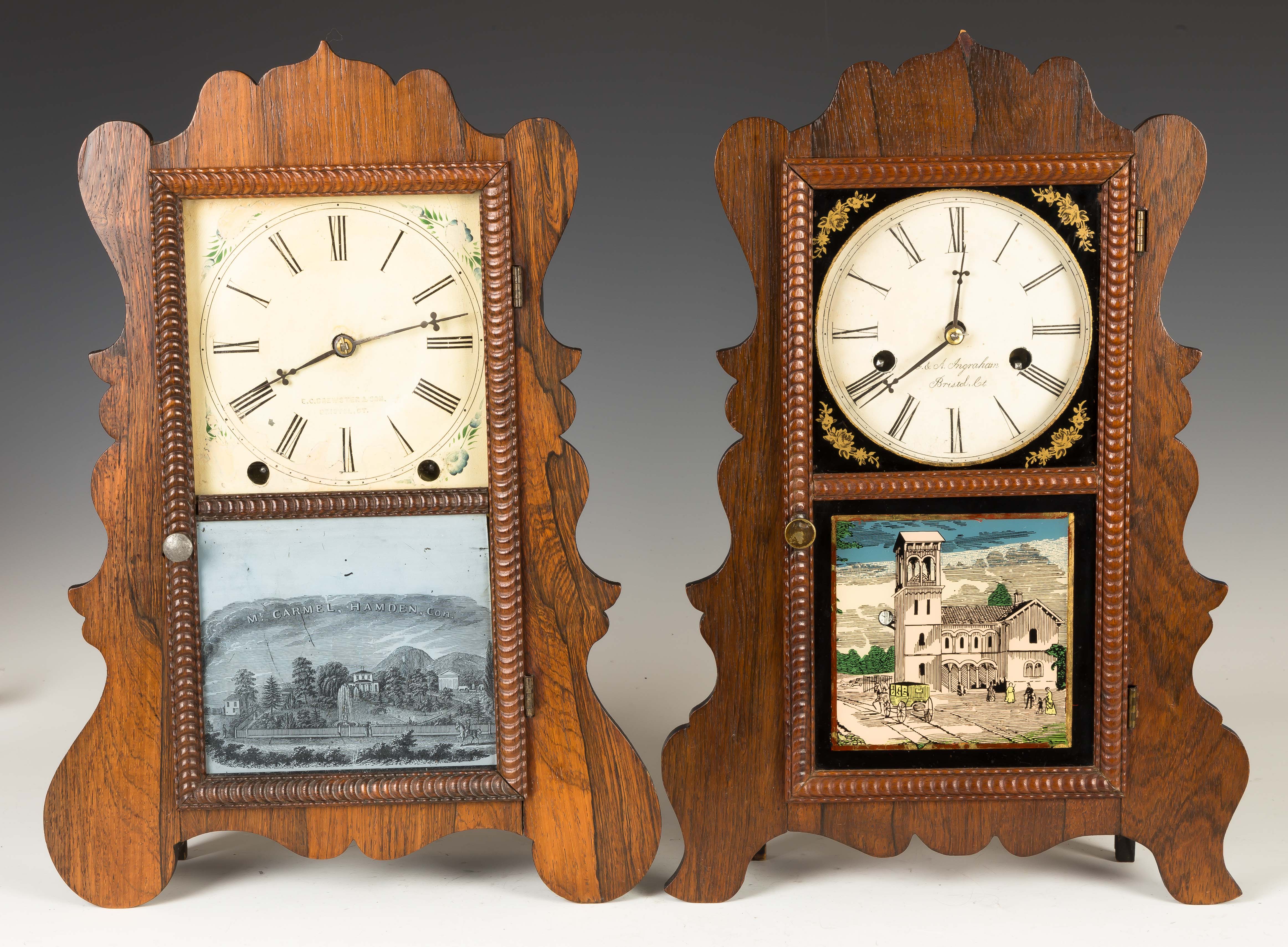 Appraisal: E C Brewster and E A Ingraham Shelf Clocks L