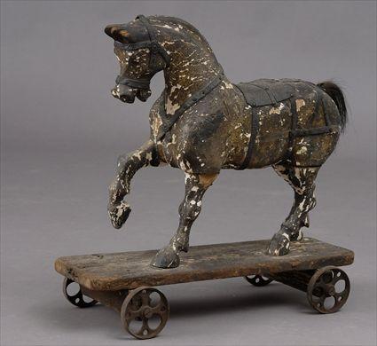 Appraisal: AMERICAN PAINTED HORSE-FORM PULL TOY x x in