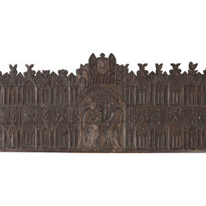 Appraisal: A Gothic Style Architectural Carved Wood Panel Height x width