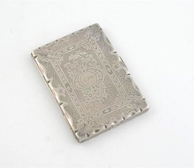 Appraisal: A Victorian card case note pad engraved decoration hinged opening