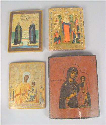 Appraisal: Group of four small Russian icons late th early th