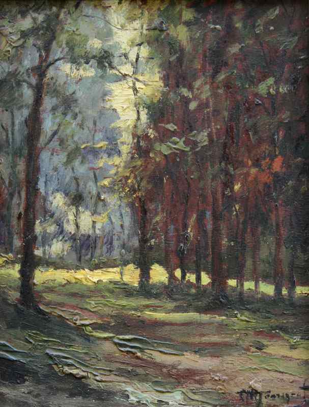 Appraisal: MONSAGRATI Alessandro Italian - Forest Path Oil Board '' x