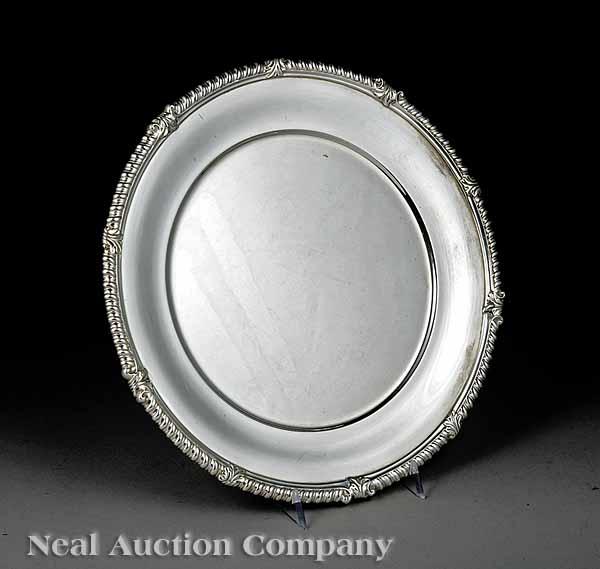 Appraisal: A Tiffany Sterling Silver Circular Tray c - with gadrooned