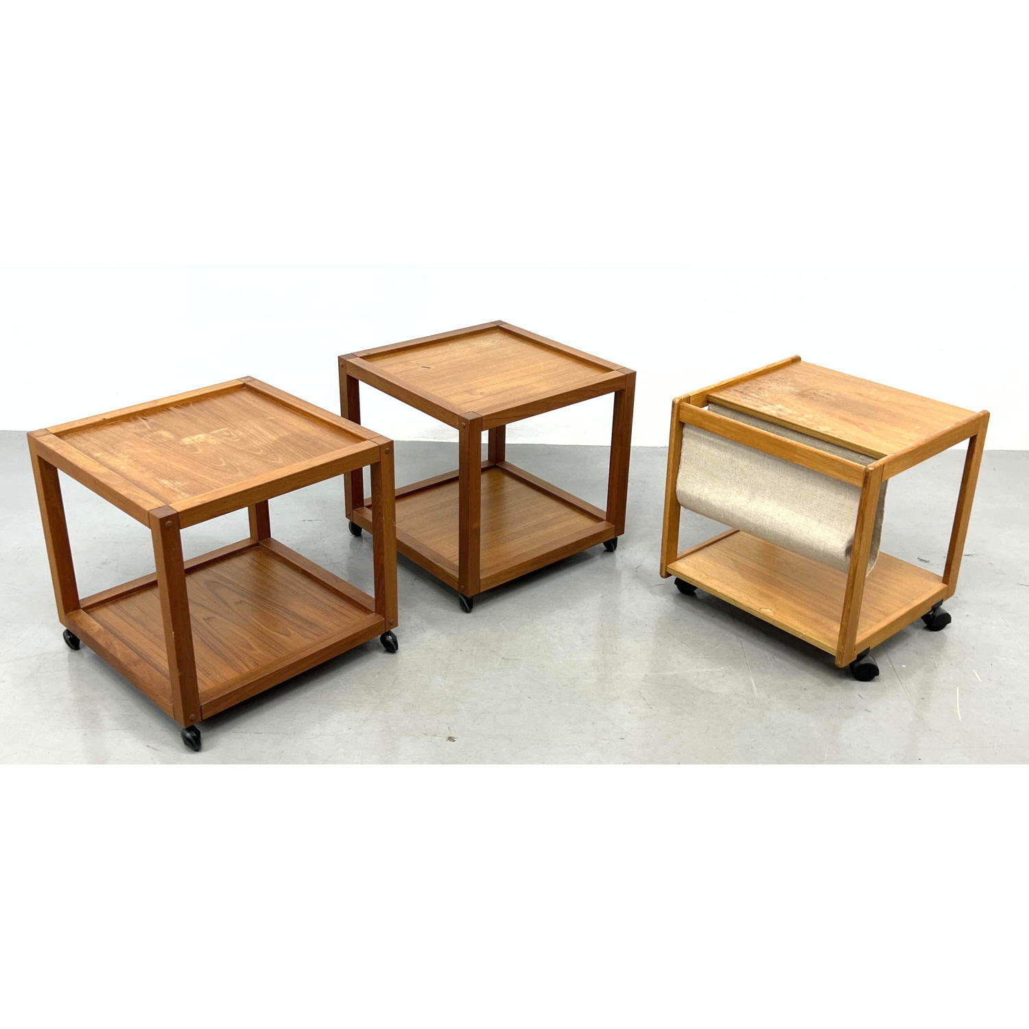 Appraisal: pcs Danish Modern Teak Furniture Pair NORDISK ANDELS cube tables