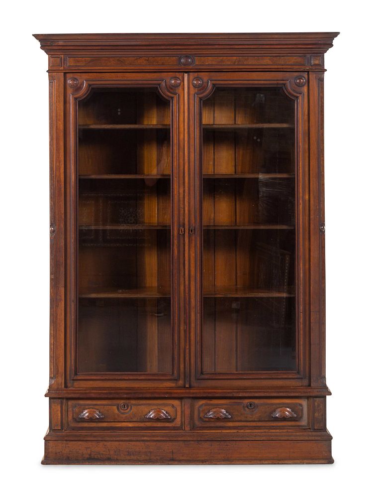 Appraisal: A Victorian Walnut Bookcase A Victorian Walnut Bookcase th Century