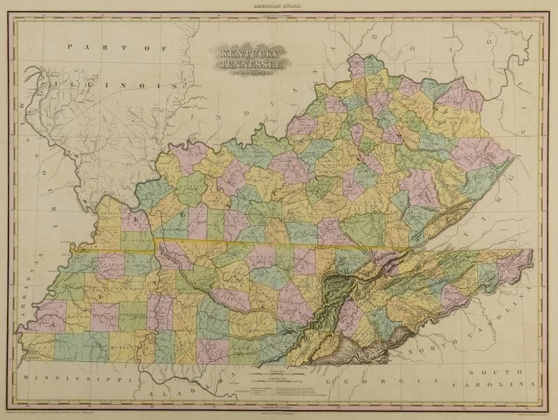 Appraisal: KY and TN Map H S Tanner Map of Kentucky