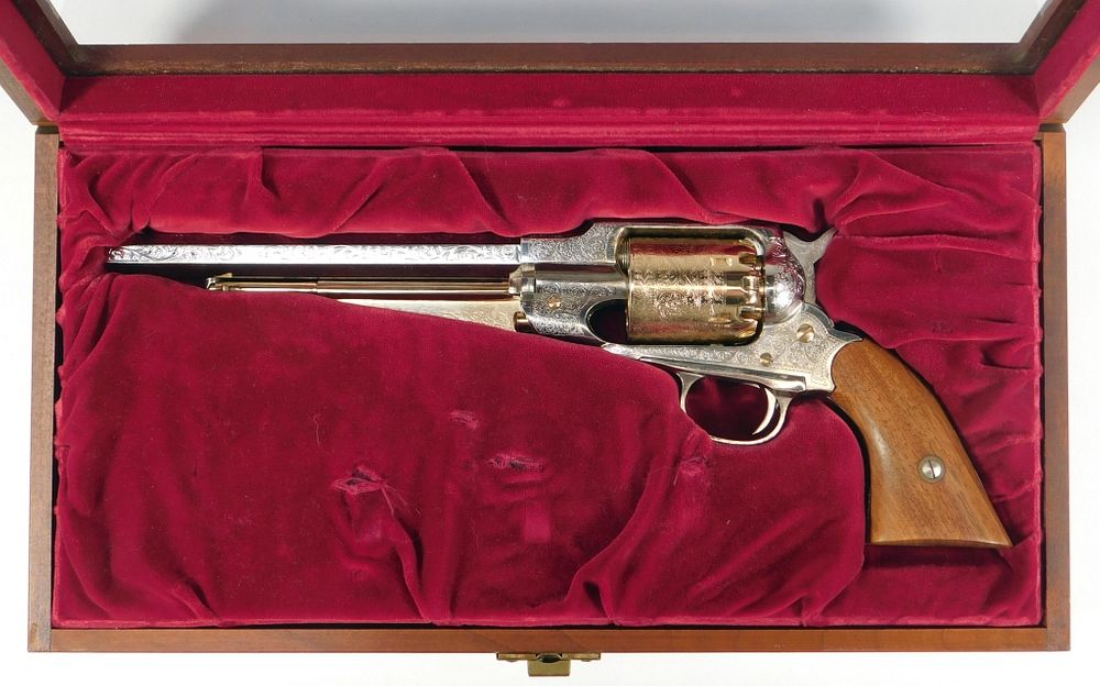 Appraisal: Reproduction Remington Model Revolver Italy C s- s caliber walnut