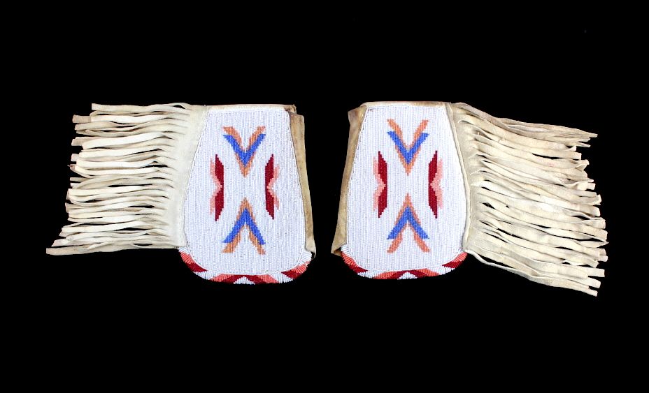 Appraisal: Sioux Native American Beaded Cuffs This is a pair of